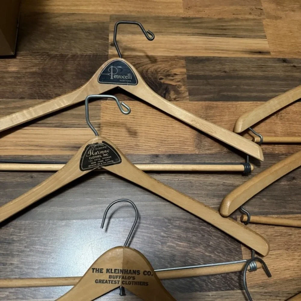 Vintage Wooden Hanger Lot of 13‎ Advertising Barbizon-Plaza Hotel Wishbone NYC +